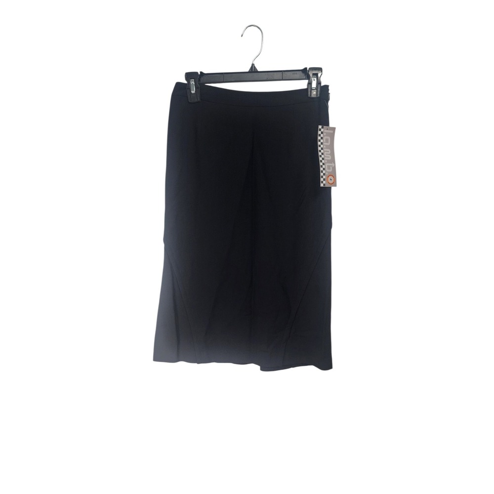 NWT L.A.M.B‎ Black Sheath Midi Skirt Tailored Business Casual Size 2